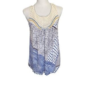 Anthropologie One Summer Sleeveless Boho Patchwork Top Womens Size small